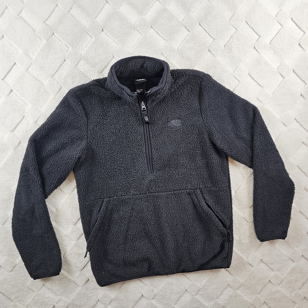 The North Face Black Fleece Pullover Mens Small Half Zip Cozy Casual